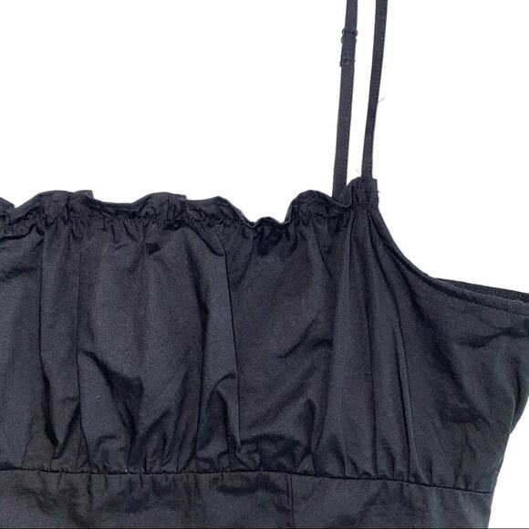 NWT H&M Black Gathered Tank Crop Top Size Small - Picture 2 of 10